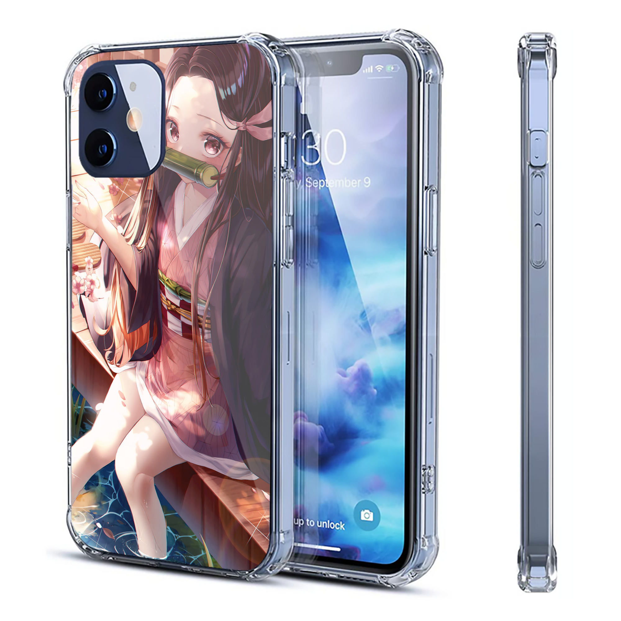 （画像用） 鬼滅の刃（きめつのやいば）竈門 禰󠄀豆子／かまど ねずこ Kamado Nezuko 【iPhone 12シリーズ対応】透明スマホケース（クリアソフトケース）